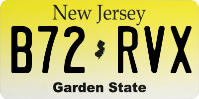 NJ license plate B72RVX