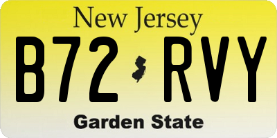 NJ license plate B72RVY