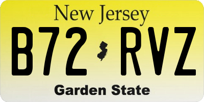 NJ license plate B72RVZ