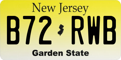 NJ license plate B72RWB