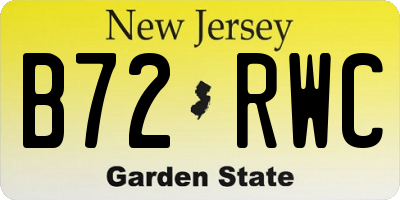 NJ license plate B72RWC