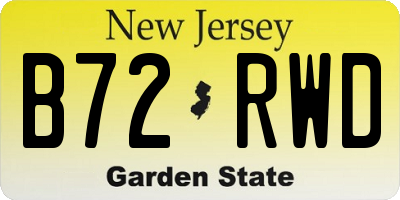 NJ license plate B72RWD