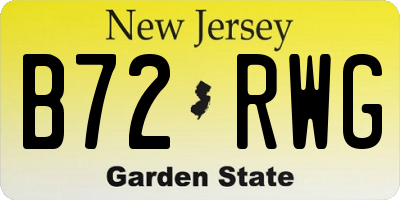NJ license plate B72RWG