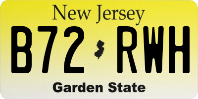 NJ license plate B72RWH