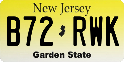 NJ license plate B72RWK