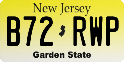 NJ license plate B72RWP
