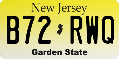 NJ license plate B72RWQ