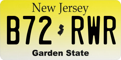 NJ license plate B72RWR
