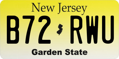 NJ license plate B72RWU