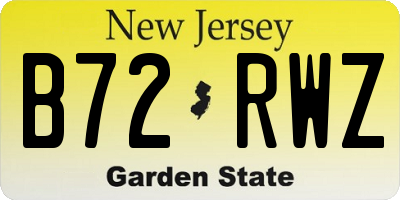 NJ license plate B72RWZ
