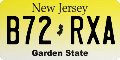 NJ license plate B72RXA