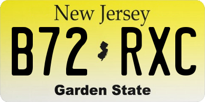 NJ license plate B72RXC