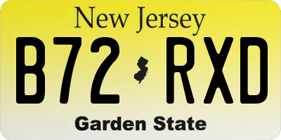 NJ license plate B72RXD