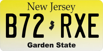 NJ license plate B72RXE