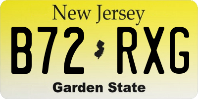 NJ license plate B72RXG