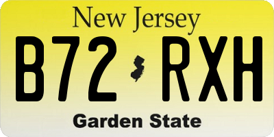 NJ license plate B72RXH