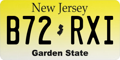 NJ license plate B72RXI