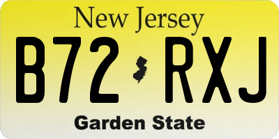 NJ license plate B72RXJ