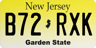 NJ license plate B72RXK