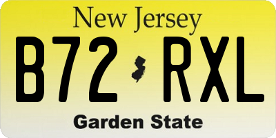 NJ license plate B72RXL