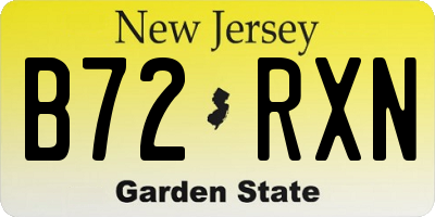 NJ license plate B72RXN