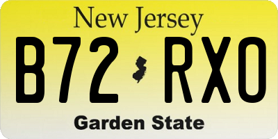 NJ license plate B72RXO