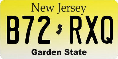 NJ license plate B72RXQ