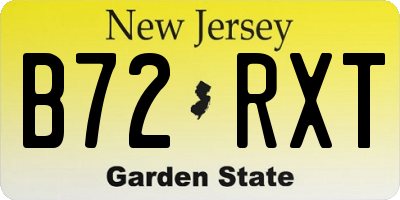 NJ license plate B72RXT