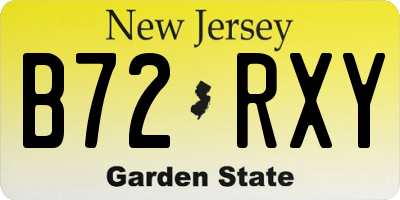 NJ license plate B72RXY