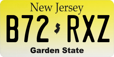 NJ license plate B72RXZ