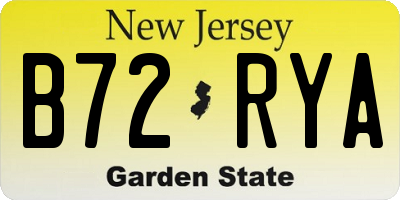 NJ license plate B72RYA