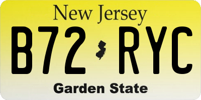 NJ license plate B72RYC