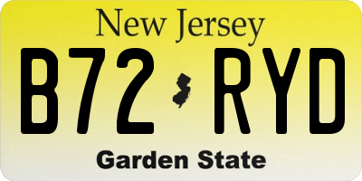 NJ license plate B72RYD