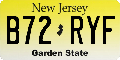 NJ license plate B72RYF