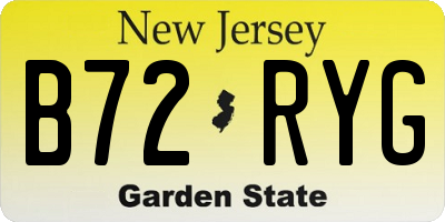 NJ license plate B72RYG