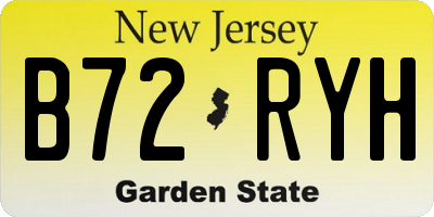 NJ license plate B72RYH