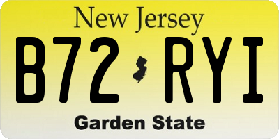 NJ license plate B72RYI