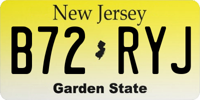 NJ license plate B72RYJ