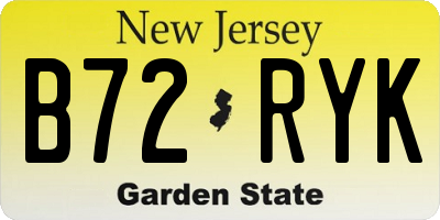 NJ license plate B72RYK