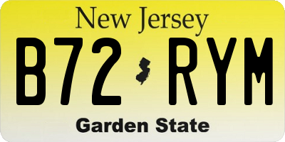 NJ license plate B72RYM