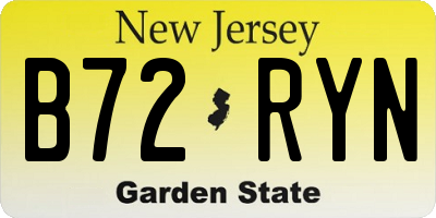 NJ license plate B72RYN