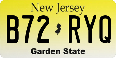 NJ license plate B72RYQ