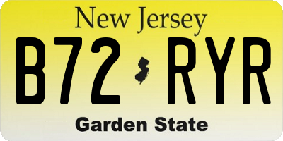 NJ license plate B72RYR