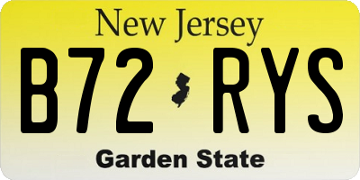 NJ license plate B72RYS