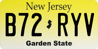 NJ license plate B72RYV