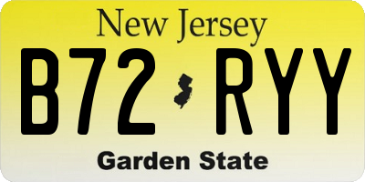 NJ license plate B72RYY