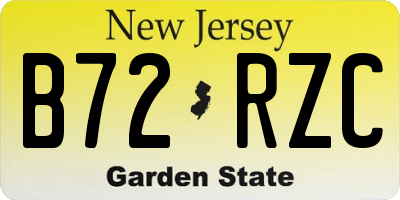 NJ license plate B72RZC