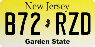 NJ license plate B72RZD
