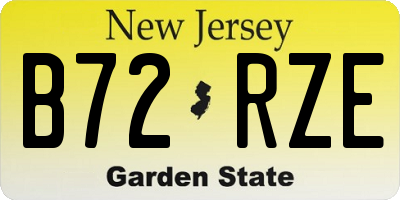 NJ license plate B72RZE
