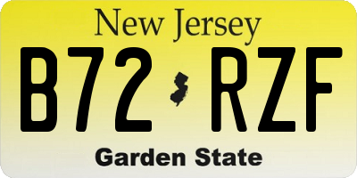 NJ license plate B72RZF